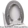 Toilet Seat Cover,Bathroom Soft Thicker Warmer with Snaps Fixed Stretchable Washable Fiber Cloth Toilet Seat Covers Pads Easy Installation& Cleaning