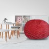 Faux Fur Bean Bag Chair, Red-5ft Cozy and Stretchable Fabric Lounger for Children and Adults with Easy-Clean Cover