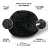 Faux Fur Bean Bag Chair, Black-5ft Cozy and Stretchable Fabric Lounger for Children and Adults with Easy-Clean Cover