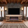 Laurel Canyon 82 inch Fireplace TV Stand for TVs up to 90 inches, Minimal Assembly, Natural Finish