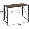 Folding Computer Writing Desk Wood Top Metal Frame Study Desk PC Laptop Table