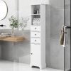 Tall Bathroom Cabinet;  Freestanding Storage Cabinet with 3 Drawers and Adjustable Shelf;  MDF Board with Painted Finish