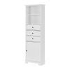 Tall Storage Cabinet with 3 Drawers and Adjustable Shelves for Bathroom;  Kitchen and Living Room;  MDF Board with Painted Finish