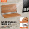 VEVOR Folding Teak Shower Seat, 20.9 x 16'' Unfolded, Wall Mounted Fold Up Shower Bench with 500 lbs Load Capacity