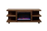 Laurel Canyon 65 inch Fireplace TV Stand for TVs up to 75 inches, Minimal Assembly, Oak Bourbon Finish