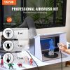 VEVOR Airbrush Gun, Dual Action Gravity Feed with 0.3 mm and 0.5 mm Nozzles, Airbrush Kit with 2/7/12ml Copper Cups and Cleaning Accessories