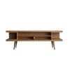 Manhattan Comfort Utopia 70.47" TV Stand with Splayed Wooden Legs and 4 Shelves in Maple Cream