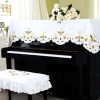 Half Dustproof Piano Cover Dust Cover Embroidery Sunflower Upright Piano Cover