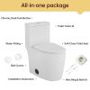 1.1/1.6 GPF Elongated Comfort Height Floor Mounted One-Piece Toilet ,  CUPC Certified, WaterSense Cetified, Ceramic, White Color, Soft Close Seat