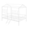 Metal House Bed Frame Full Size with Slatted Support No Box Spring Needed