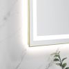30 x 28 Inch LED Bathroom Mirror with Front and Backlight, Wall Mounted Vanity Mirror with Aluminum Frame, Anti-Fog, Memory, 3 Colors