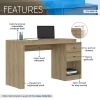 Techni Mobili Expandable Home Office Desk, Pine