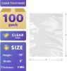 Pack of 100 Clear Plastic Bags 8 x 10 Block Bottom Storage Bags 8x10 Cookie Candy Plastic Party Gift Home Bags Thickness 2 Mil Open Top Plastic Bags f