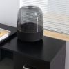 L Shaped Computer Desk, 180° Rotating Corner Desk with Storage Shelves, Drawer and Cabinet, Study Workstation for Home Office, Black
