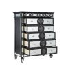 ACME Varian II Chest in Black Velvet & BLACK & Sliver FINISH BD00588