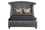 Sophia King 5 Pc Upholstery Bedroom Set Made With Wood in Gray