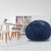 Faux Fur Bean Bag Chair, Navy-5ft Cozy and Stretchable Fabric Lounger for Children and Adults with Easy-Clean Cover