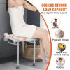 VEVOR Folding PE Shower Seat, 15.7'' x 14.8'' Unfolded, Wall Mounted Fold Up Shower Bench with 500 lbs Load Capacity
