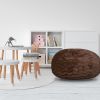 Faux Fur Bean Bag Chair, Brown-3ft Cozy and Stretchable Fabric Lounger for Children and Adults with Easy-Clean Cover