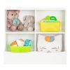 4-Cubby Kids Bookcase with Footboard