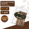 Pack of 1000 Zipper Cigar Bags 8 x 10. Seal Top Clear Plastic Bags 8x10. Low Density Polyethylene Bags with 2 Mil Thick. Pre-Printed Bags for Storing