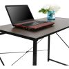 Folding Computer Writing Desk Wood Top Metal Frame Study Desk PC Laptop Table