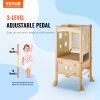 VEVOR Tower Step Stool, Foldable Toddler Stool 3-Level Adjustable Height Toddler Step Stools with Safety Net