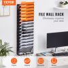 VEVOR Hanging Wall Files Organizer, 16-Tier Vertical Wall File Holder, Metal Wall Mounted Magazine Mail Paper Document Storage Folder