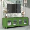 71-inch stylish TV cabinet,Entertainment CenterTV stand,TVConsoleTable, Media Console,solidwood frame,Changhong glass door,Metal handle,antique green
