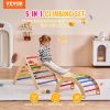 VEVOR Pikler Triangle Set, 5 in 1 Toddler Climbing Toys Indoor Playground, Large Size Wooden Climbing Gym for Toddlers 1-3 Years