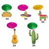 20Pcs Mexican Fiesta Hanging Swirl Decorations Mexican Cinco De Mayo Party Favor Supplies Pinata Cactus Sombrero Taco  Pattern Foil Ceiling Ornament f