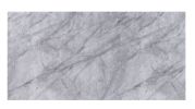ACME Satinka Dining Table, Light Gray Printed Faux Marble & Mirrored Silver Finish 68265