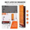 VEVOR Hanging Wall Files Organizer, 16-Tier Vertical Wall File Holder, Metal Wall Mounted Magazine Mail Paper Document Storage Folder
