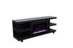 Laurel Canyon 65 inch Fireplace TV Stand for TVs up to 75 inches, Minimal Assembly, Clove Finish