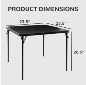 Folding Table, Black (Color: black)