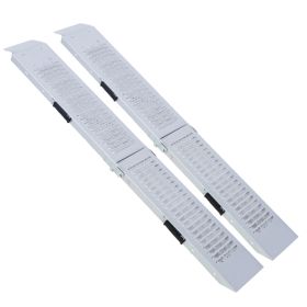 Loading Ramps Pack Of 2 Folding Ramp, 950 Lbs Max Folding Ramp For Moto And Bike Access Ramp, Resistant And Convenient Size 63 (Color: Silver)