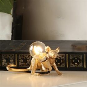 Nordic Creative Resin Mini Animal Mouse Light (Option: Golden-Prone position-UK)