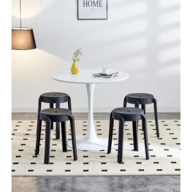 6 Pack Stackable Classroom Stools Plastic Stools Nesting Stools Colorful Round Stools Indoor Outdoor Flexible Seating Decorative Stools Chairs Fo (Color: black)