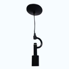 Satin Black Pendant Light Fixture For 3 Lights, Vintage Ceiling Hanging Light Fixture With Fabric Cord For Home Lightning (Color: black)