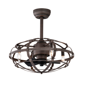 Best Sells Modern Enclosed Ceiling Fan Indoor With Remote Control And Bladeless Rust Red Industrial Ceiling Fan Light Kit (Option: Matte Black)