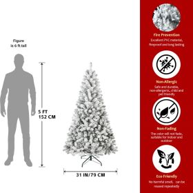 PVC, Christmas Tree, Christmas Decorations,  With Lights (Option: 5FT)