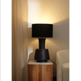 Handcrafted Artisanal Decorative Table Lamp With Wooden Base For Living Room (Option: 1PC)