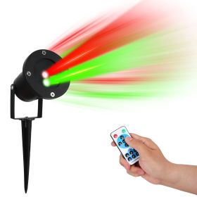 1Pc Outdoor Laser Projector Light Red And Green Projection Light With 3 Modes 12 Speeds 6Hrs Timer IP44 Waterproof Firefly Landscape Light For Ch (Color: black)