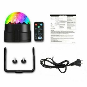 Disco Party Lights Strobe LED DJ Ball Sound Activated Bulb Dance Lamp Decoration (Color: black)
