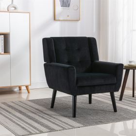 Modern Soft Velvet Ergonomic Accent Chair For Living Room, Bedroom - Home Chair (Color: black)
