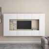 8 Piece TV Cabinet Set White and Sonoma Oak Engineered Wood