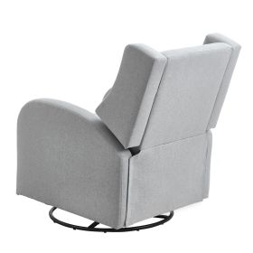 VEVOR Electronic Power Recliner and Swivel Glider, 250 lbs Weight Capacity Swivel Glider Recliner Chair with USB Port (Color: LIGHT GRAY)