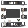 8 Piece TV Cabinet Set Gray Engineered Wood