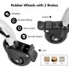 CoVibrant Adjustable Rolling Stool with Backrest Lockable Wheels Foot Ring Ergonomic Hydraulic Stool for Doctor Artist Home Small Office Desk