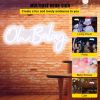 VEVOR Oh Baby Neon Sign for Wall Decor, with Remote Control and Dimmable Switch for Baby Shower decorations, Birthday Party, Wedding Decor